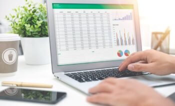 Budget planning, spreadsheet with report graph. Accounting or investment concept